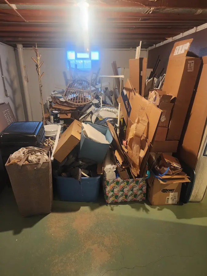 Roll-off dumpster container at job site for 15 Yard Dumpster Rental in Dayton